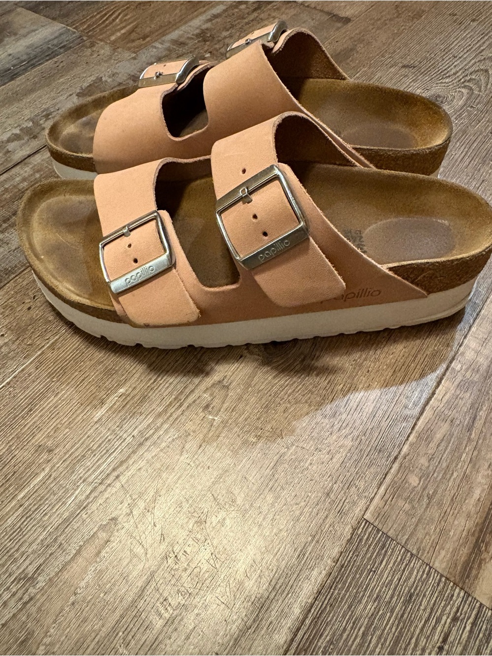 Papillio Pink Two-Strap Slide Sandals Size 38